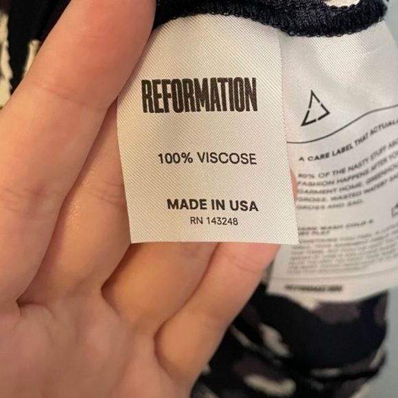 Reformation Calvin Long Sleeve Abstract Pattern Mini Dress in Wild Child Size 4 - Picture 12 of 14